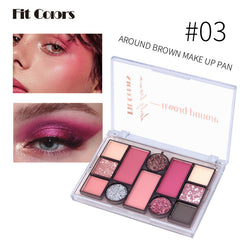 Fit Colors 12 Color Makeup Palette for Eyes Face Beauty