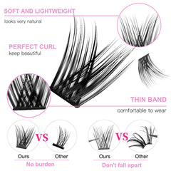 DIY Eyelash Extension Kit with Lash Clusters Glue Tweezers