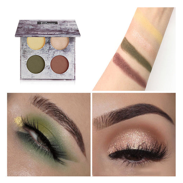 Four Color Eyeshadow Palette Matte Pearlescent Waterproof Makeup