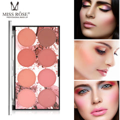 Eight Color Blush Palette for Natural Long Lasting Makeup
