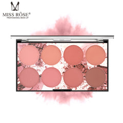 Eight Color Blush Palette for Natural Long Lasting Makeup