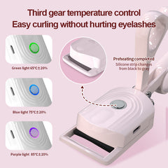 Electric Heated Eyelash Curler with Three Temperature Settings Portable