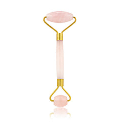 Natural Rose Quartz Facial Roller for Skincare Massage Beauty
