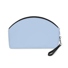 Allure Supply Co. Cosmetic Pouch — Light Blue Makeup Bag with Floral Logo