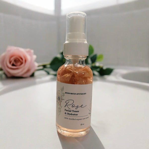 Organic Rose Water Facial Toner for Hydrated Balanced Healthy Skin