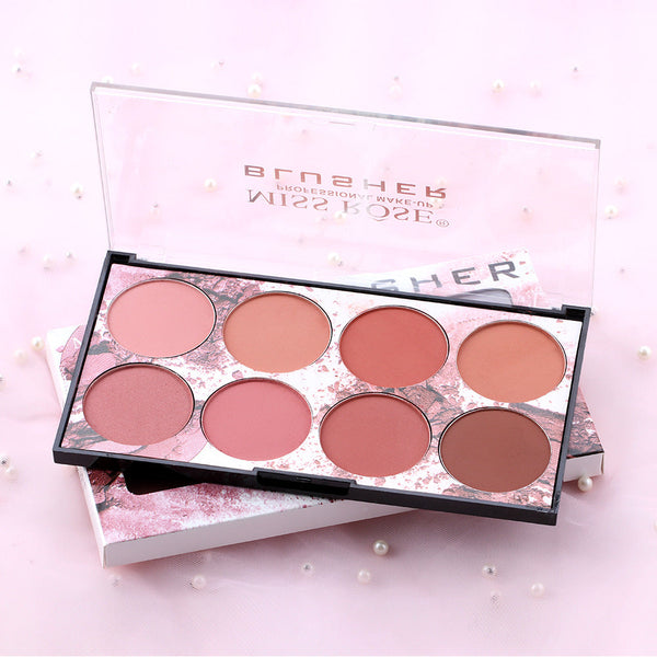 Eight Color Blush Palette for Natural Long Lasting Makeup