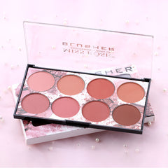 Eight Color Blush Palette for Natural Long Lasting Makeup