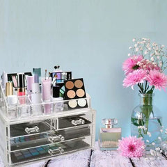 2-Pack: Acrylic Makeup Organizer Cosmetic Jewelry Display Box