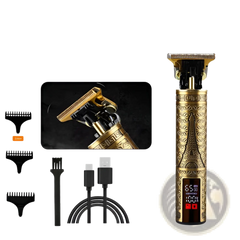 Cordless Hair Clippers Professional Gold Barber Trimmer