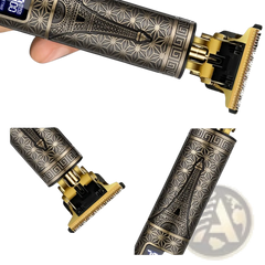 Cordless Hair Clippers Professional Gold Barber Trimmer