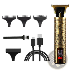 Cordless Hair Clippers Professional Gold Barber Trimmer