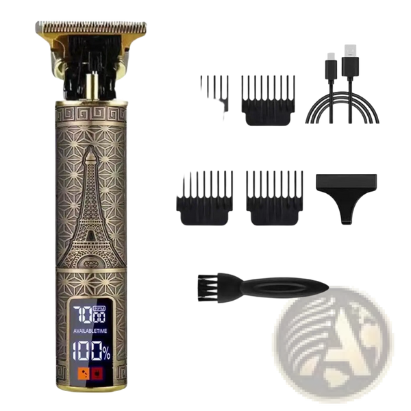 Cordless Hair Clippers Professional Gold Barber Trimmer