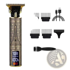 Cordless Hair Clippers Professional Gold Barber Trimmer