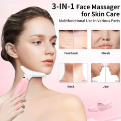 3-in-1 Facial Neck Massager with Thermal Vibration Beauty Tool