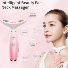 3-in-1 Facial Neck Massager with Thermal Vibration Beauty Tool