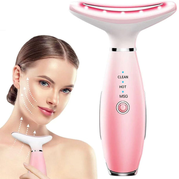 3-in-1 Facial Neck Massager with Thermal Vibration Beauty Tool