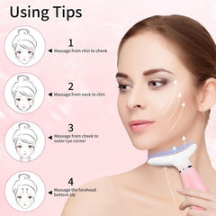 3-in-1 Facial Neck Massager with Thermal Vibration Beauty Tool