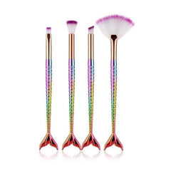 Makeup Brushes Kit Natural Tool Pencil Cosmetics Foundation Artist Mermaid Highlighter Face Set Of Bronzer Eyeshadow Lip